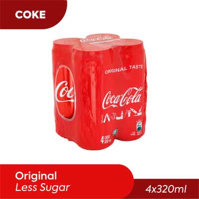 Coke Original Less Sugar (4x320ml)